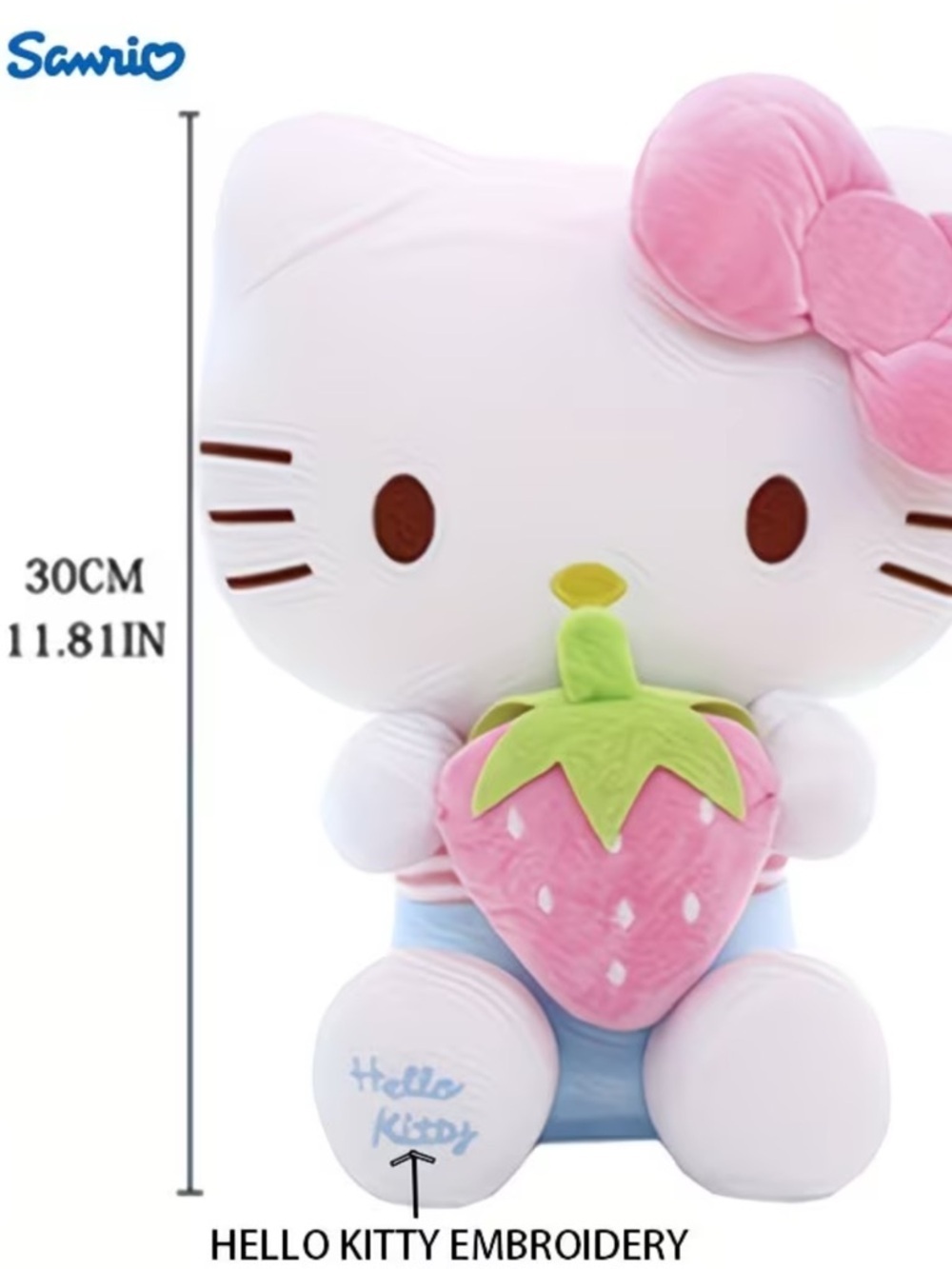 Hello Kitty with strawberry! 12” plush! - Picture 2 of 3